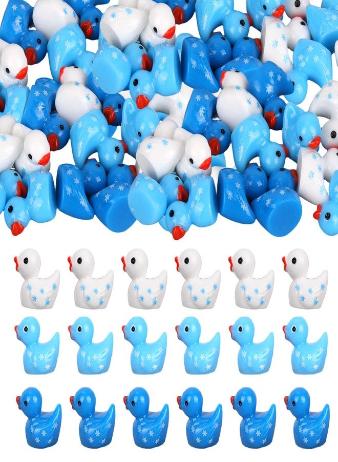 Sinbana 120pcs Winter Mini Snowflake Resin Ducks, Cute Small Tiny Winter Christmas Resin Miniatures for Fairy Garden Landscape Dollhouse Accessories & Party Favors - Image 1